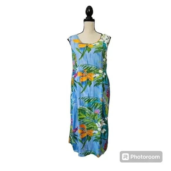 Jams World Janice Midi Dress Tropic Garden Print Hawaiian Dress - Picture 1 of 13